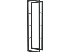 KARAT Kaminholzregal Kreta Schwarz Brennholzregal für Innen und Außen 150 x 25 x 85 cm