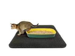 KARAT Katzenstreumatte Charly in Wabendesign Abwaschbar Anthrazit 61 x 38 cm