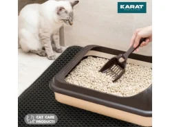 KARAT Katzenstreumatte Charly in Wabendesign Abwaschbar Anthrazit 61 x 38 cm