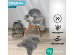KARAT Kunstfell Nelly Flauschiges Dekofell Individuell Einsetzbar Grey