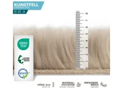KARAT Kunstfell Nelly Flauschiges Dekofell Individuell Einsetzbar Dark Beige