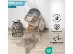 KARAT Kunstfell Nelly Flauschiges Dekofell Individuell Einsetzbar Dark Beige
