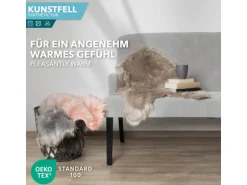 KARAT Kunstfell Nelly Flauschiges Dekofell Individuell Einsetzbar Dark Beige