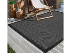 KARAT Outdoor Teppich Lucca mit Bordüre Witterungsbeständig und Modern 70 x 130 cm