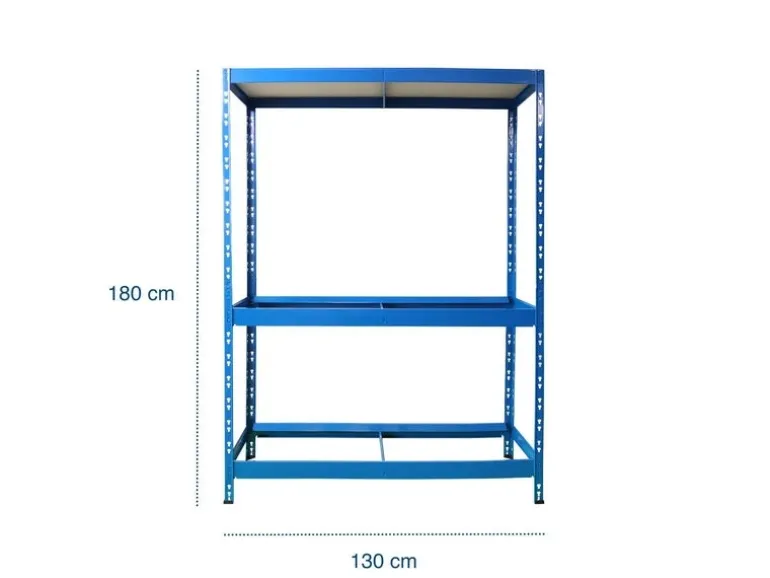 KARAT Reifenregal - Belastbares Kellerregal - 180 x 130 x 50 cm - Blau