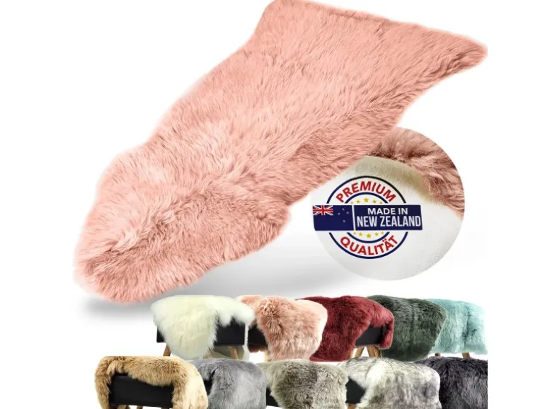 KARAT Schaffell Audrey Natürliches Premium Lammfell Individuell Einsetzbar Rosa