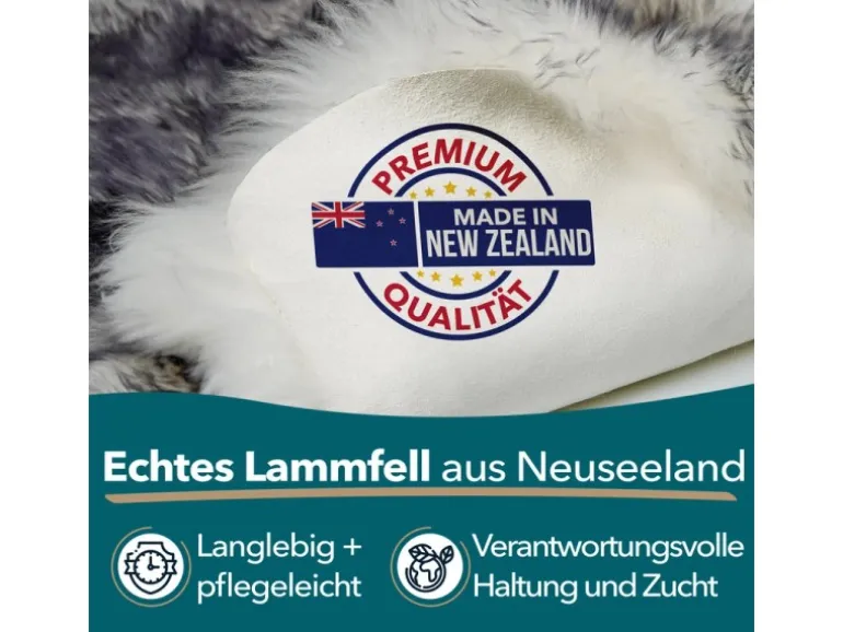 KARAT Schaffell Audrey Natürliches Premium Lammfell Individuell Einsetzbar Black Tip