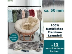 KARAT Schaffell Audrey Natürliches Premium Lammfell Individuell Einsetzbar Black Tip