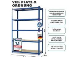 KARAT Schwerlastregal Blau Maximale Traglast 875 kg 200 x 120 x 60 cm