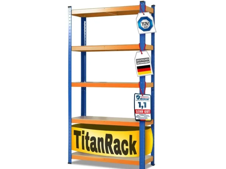 KARAT Schwerlastregal Blau-Orange Traglast bis 875 kg 180 x 90 x 60 cm