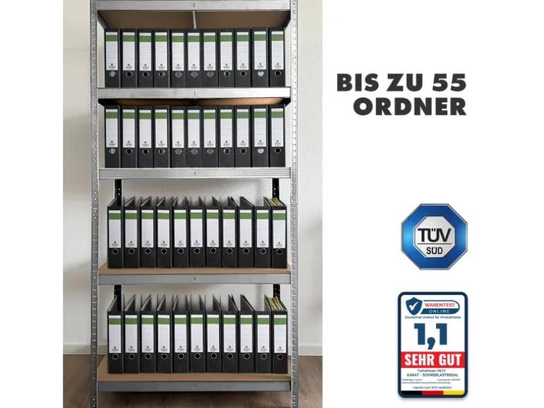 KARAT Schwerlastregal Lakota 2er Set Traglast bis 875 kg Verzinkt 150 x 75 x 30 cm