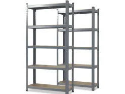 KARAT Schwerlastregal Lakota 2er Set Traglast bis 875 kg Grau 200 x 120 x 60 cm