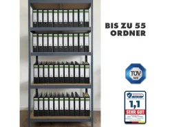 KARAT Schwerlastregal Lakota 2er Set Traglast bis 875 kg Grau 150 x 75 x 30 cm