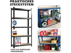 KARAT Schwerlastregal Lakota 2er Set Traglast bis 875 kg Schwarz 200 x 120 x 60 cm