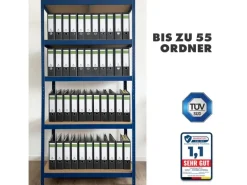 KARAT Schwerlastregal Lakota 2er Set Traglast bis 875 kg Blau 200 x 120 x 60 cm
