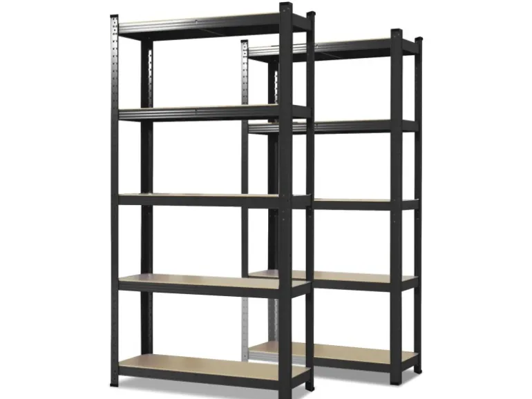 KARAT Schwerlastregal Lakota 2er Set Traglast bis 875 kg Schwarz 200 x 100 x 50 cm