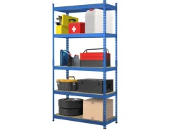 KARAT Schwerlastregal Rhino bis 1050 kg Pulverbeschichtet 180 x 90 x 45 cm Blau