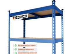 KARAT Schwerlastregal Rhino bis 1050 kg Pulverbeschichtet 180 x 90 x 45 cm Blau