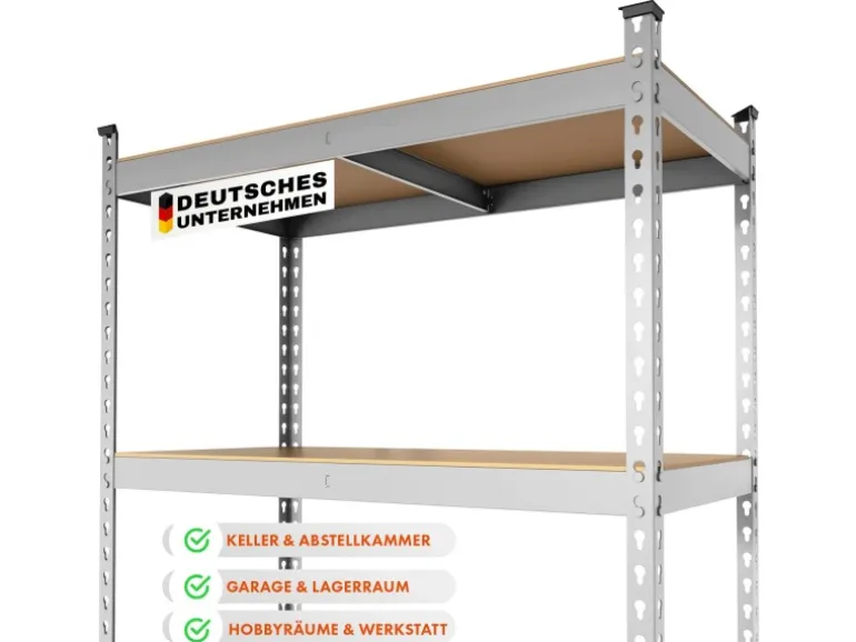 KARAT Schwerlastregal Rhino bis 1050 kg Pulverbeschichtet 180 x 90 x 45 cm Verzinkt