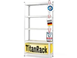 KARAT Schwerlastregal Weiß für Keller und Werkstatt Gesamtlast 875 kg 180 x 90 x 60 cm