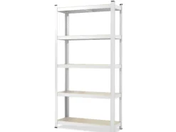 KARAT Schwerlastregal Weiß für Keller und Werkstatt Gesamtlast 875 kg 180 x 90 x 45 cm