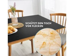 KARAT Tischfolie Empire mit Abgeschrägter Kante Schwarz Rund 100 cm
