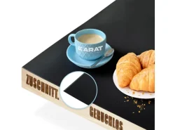 KARAT Tischfolie Empire mit Abgeschrägter Kante Schwarz 100 x 100 cm
