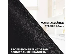 KARAT Tischfolie Empire mit Abgeschrägter Kante Schwarz 100 x 100 cm