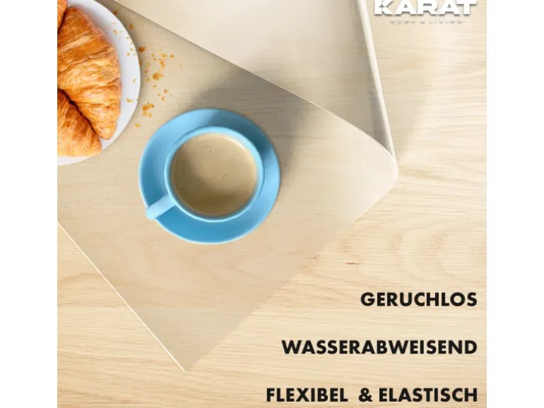 KARAT Tischfolie Empire mit Abgeschrägter Kante Transparent 85 x 165 cm