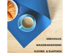 KARAT Tischfolie Empire mit Abgeschrägter Kante Blau Rund 80 cm