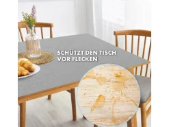 KARAT Tischfolie Empire mit Abgeschrägter Kante Hellgrau Rund 80 cm