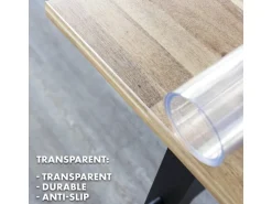 KARAT Tischfolie Imperial Transparent Mattiert mit Abgeschrägter Kante 40 x 180 cm