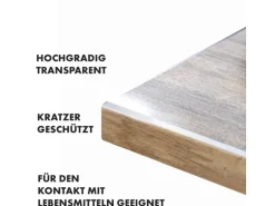 KARAT Tischfolie Imperial Transparent Mattiert mit Abgeschrägter Kante 85 x 225 cm