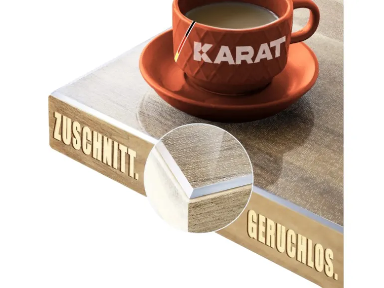 KARAT Tischfolie Imperial Transparent Mattiert mit Abgeschrägter Kante 100 x 245 cm