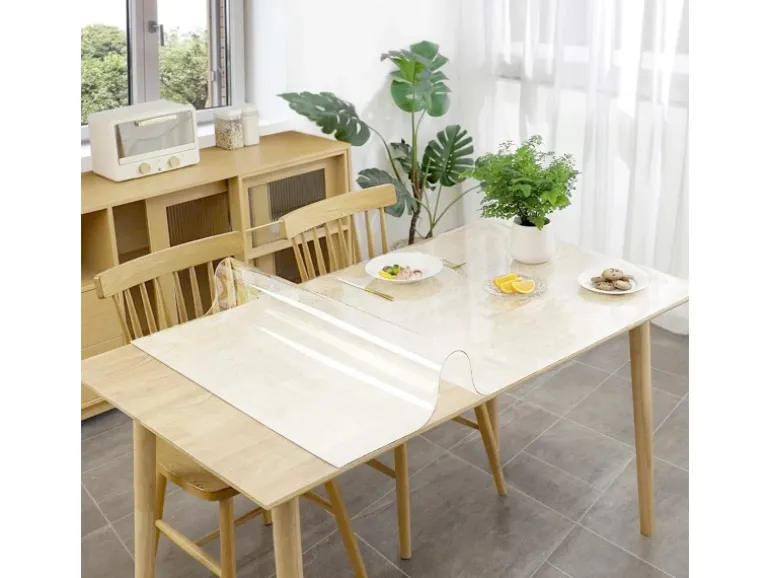 KARAT Tischfolie Imperial Transparent Mattiert mit Abgeschrägter Kante 90 x 150 cm