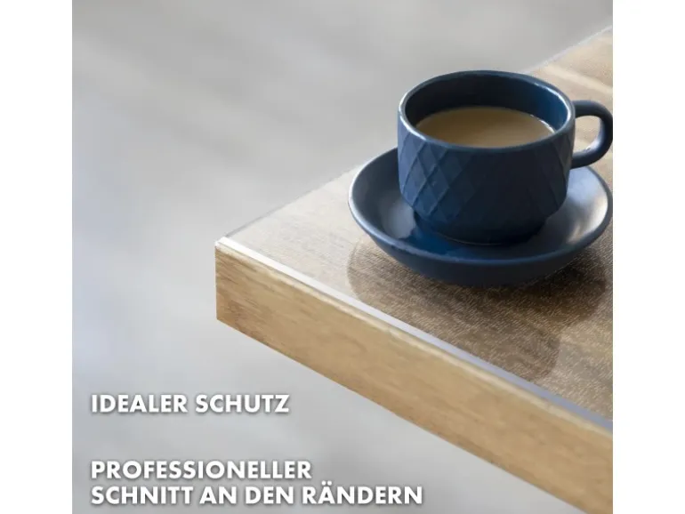 KARAT Tischfolie Imperial Transparent Mattiert mit Abgeschrägter Kante 70 x 110 cm