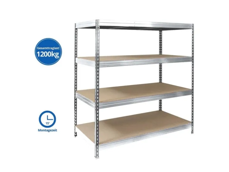 KARAT Weitspannregal Schwerlastregal Verzinkt Traglast 1400 kg 200 x 180 x 60 cm