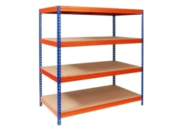 KARAT Weitspannregal Schwerlastregal Blau-Orange Traglast 1200 kg 200 x 150 x 60 cm