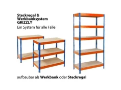 KARAT Weitspannregal Schwerlastregal Blau-Orange Traglast 1200 kg 200 x 150 x 60 cm
