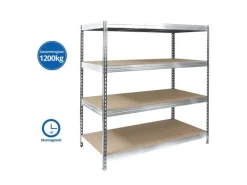 KARAT Weitspannregal Schwerlastregal Verzinkt Traglast 1200 kg 200 x 150 x 80 cm