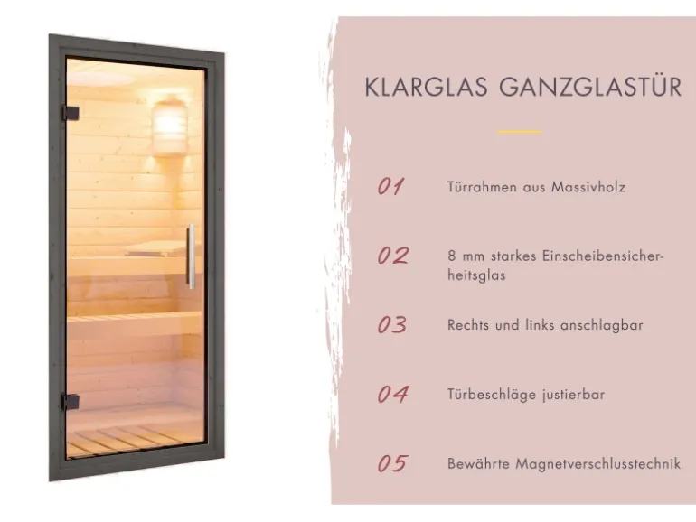 Karibu Saunahaus Seros 3 Anthrazit/Anthrazit