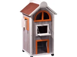 Katzenhaus "Fancy Cat" aus Holz für draußen und drinnen FSC®
