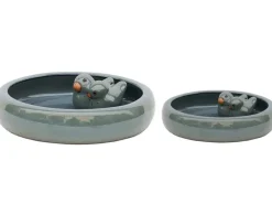 Keramik Vogeltränke Grau 002 glasiert (Ø x H) 24 x 5,5 cm