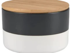 Keramik-Dose mit Deckel Minimalist Zen Ø 12,2 cm Schwarz-Weiß