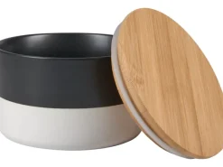 Keramik-Dose mit Deckel Minimalist Zen Ø 12,2 cm Schwarz-Weiß