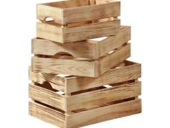 Kesper Holzkiste Kiefer geflammt 23 cm x 30 cm 40 cm 27 l