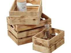 Kesper Holzkiste Kiefer geflammt 23 cm x 30 cm 40 cm 27 l