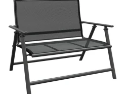 Klappbank Vigo Aluminium Textilen Grau-Schwarz 96 cm x 118 cm x 67 cm
