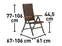 Klappsessel Davenport II Braun mit verstellbarer Rückenlehne FSC®