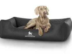 Knuffelwuff Hundebett Milan Kunstleder XXL 120 x 85cm Schwarz